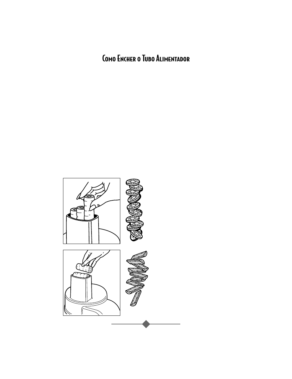 Como encher o tubo alimentador | Sunbeam 4817-8 User Manual | Page 51 / 60