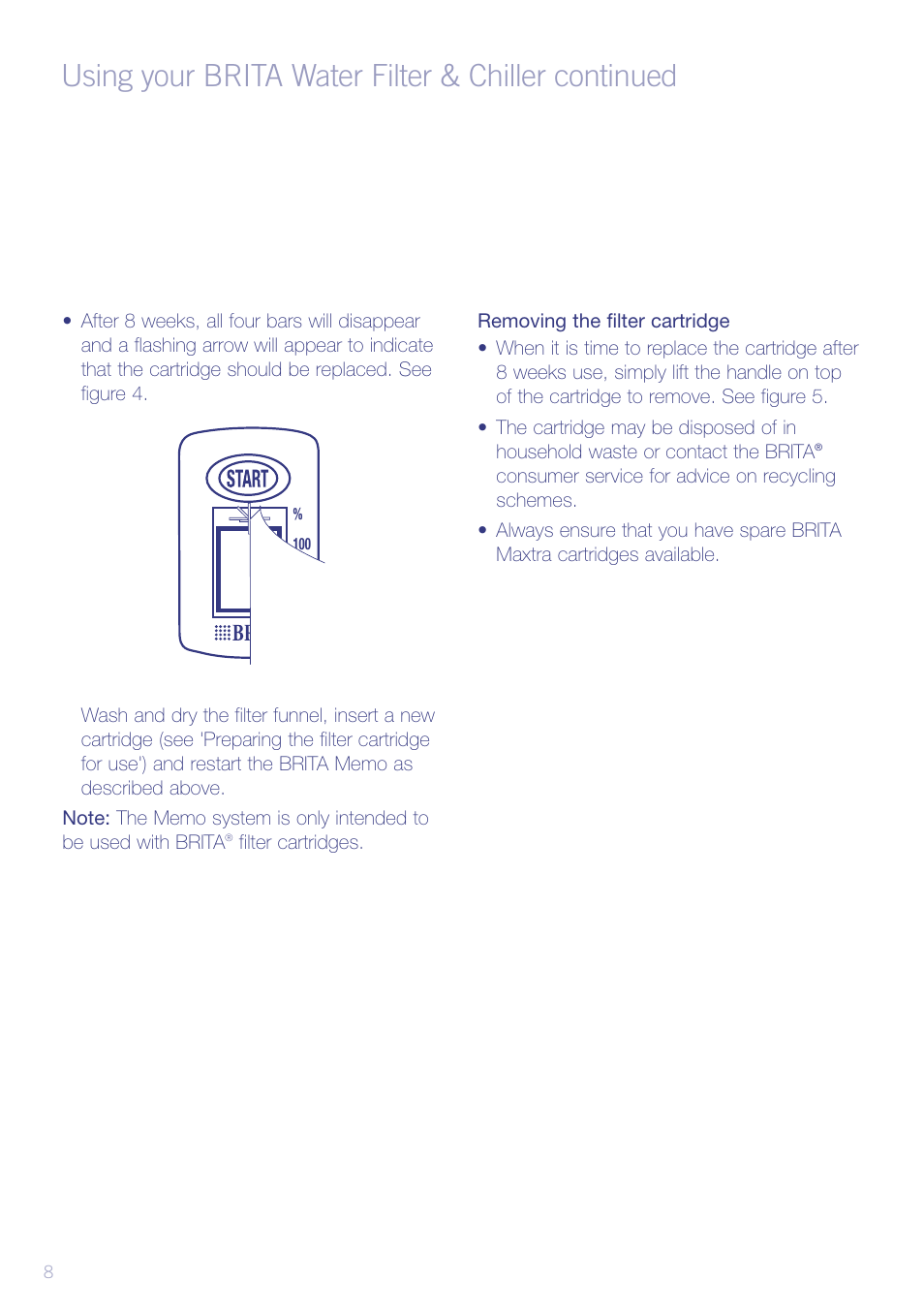 Heading, Using your brita water filter & chiller continued | Sunbeam WF5900 User Manual | Page 10 / 12