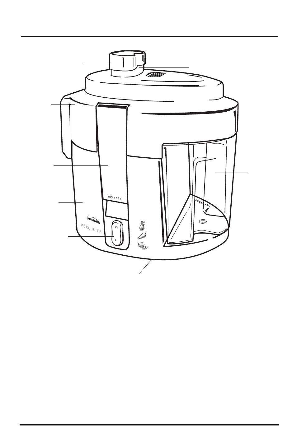 Features of your sunbeam pure juice | Sunbeam JE4700 User Manual | Page 3 / 10