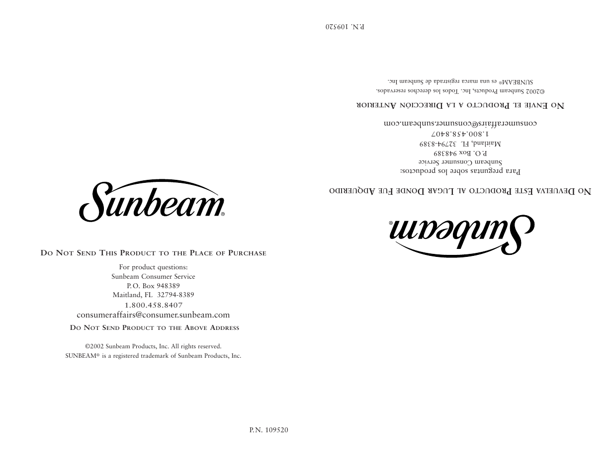 Sunbeam 6191 User Manual | Page 10 / 20