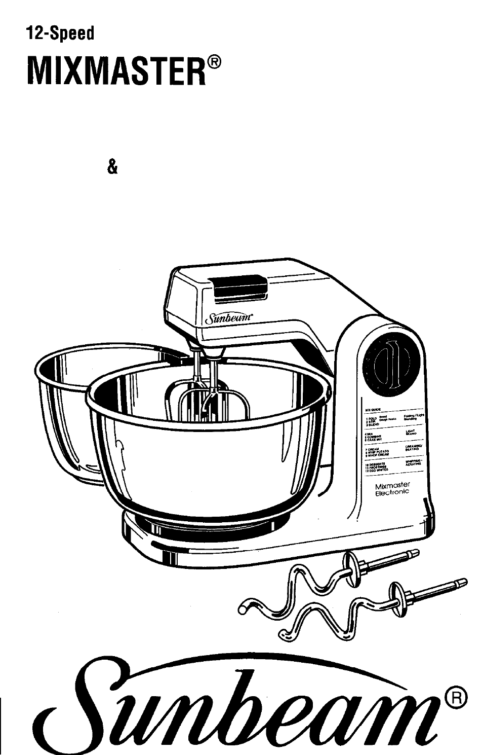 Sunbeam 12-Speed Electronic MIXMASTER User Manual | 16 pages