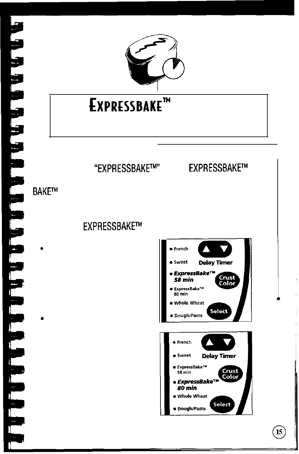 Setting: m, Aking, Read in | Nder | Sunbeam EXPRESSBAKETM Breadmaker User Manual | Page 17 / 90