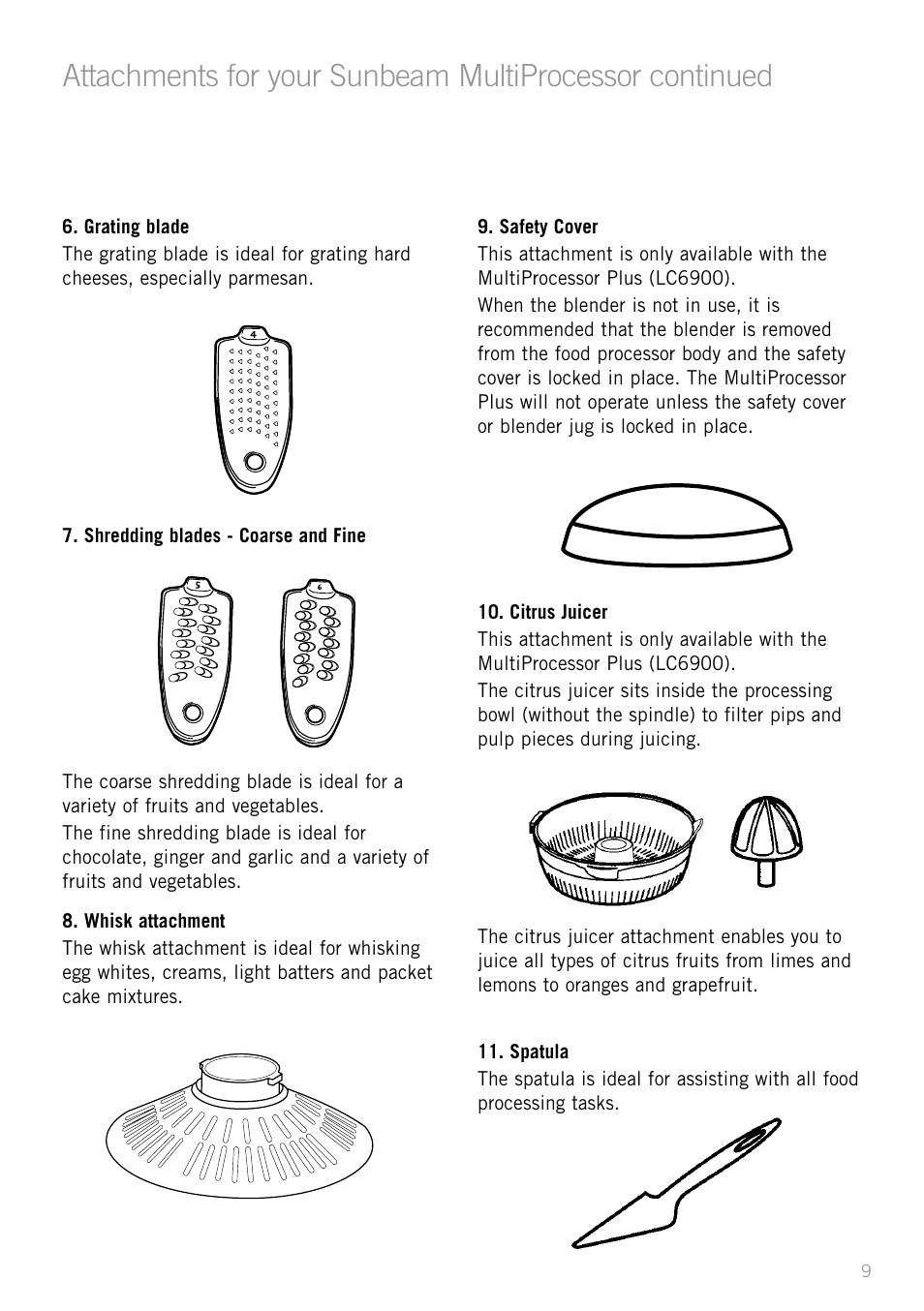 Heading | Sunbeam LC6200 User Manual | Page 11 / 44
