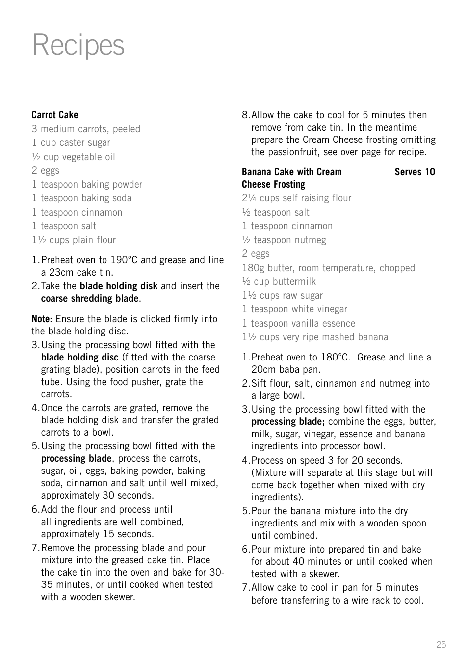 Recipes | Sunbeam LC6200 User Manual | Page 27 / 44