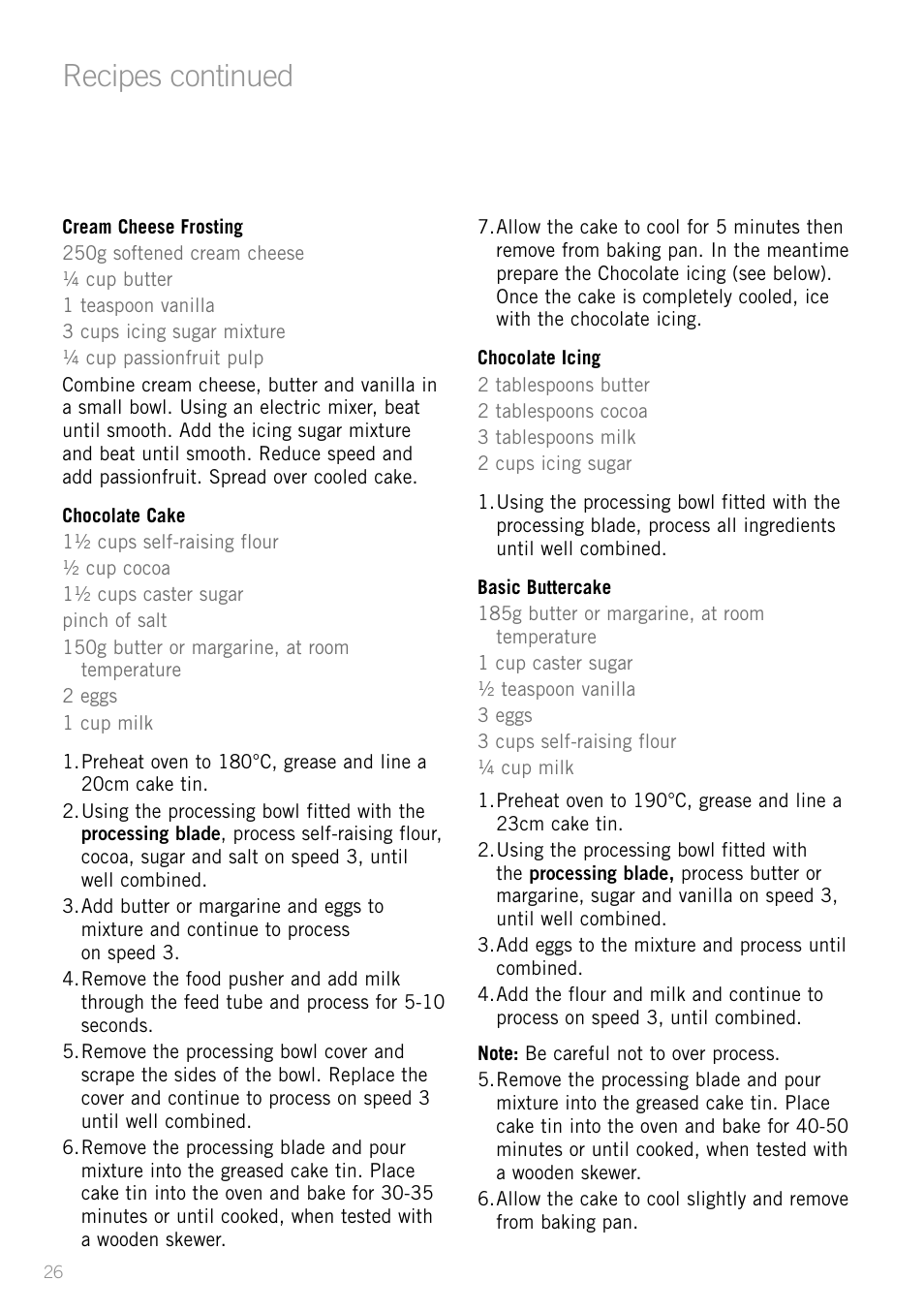 Recipes continued | Sunbeam LC6200 User Manual | Page 28 / 44