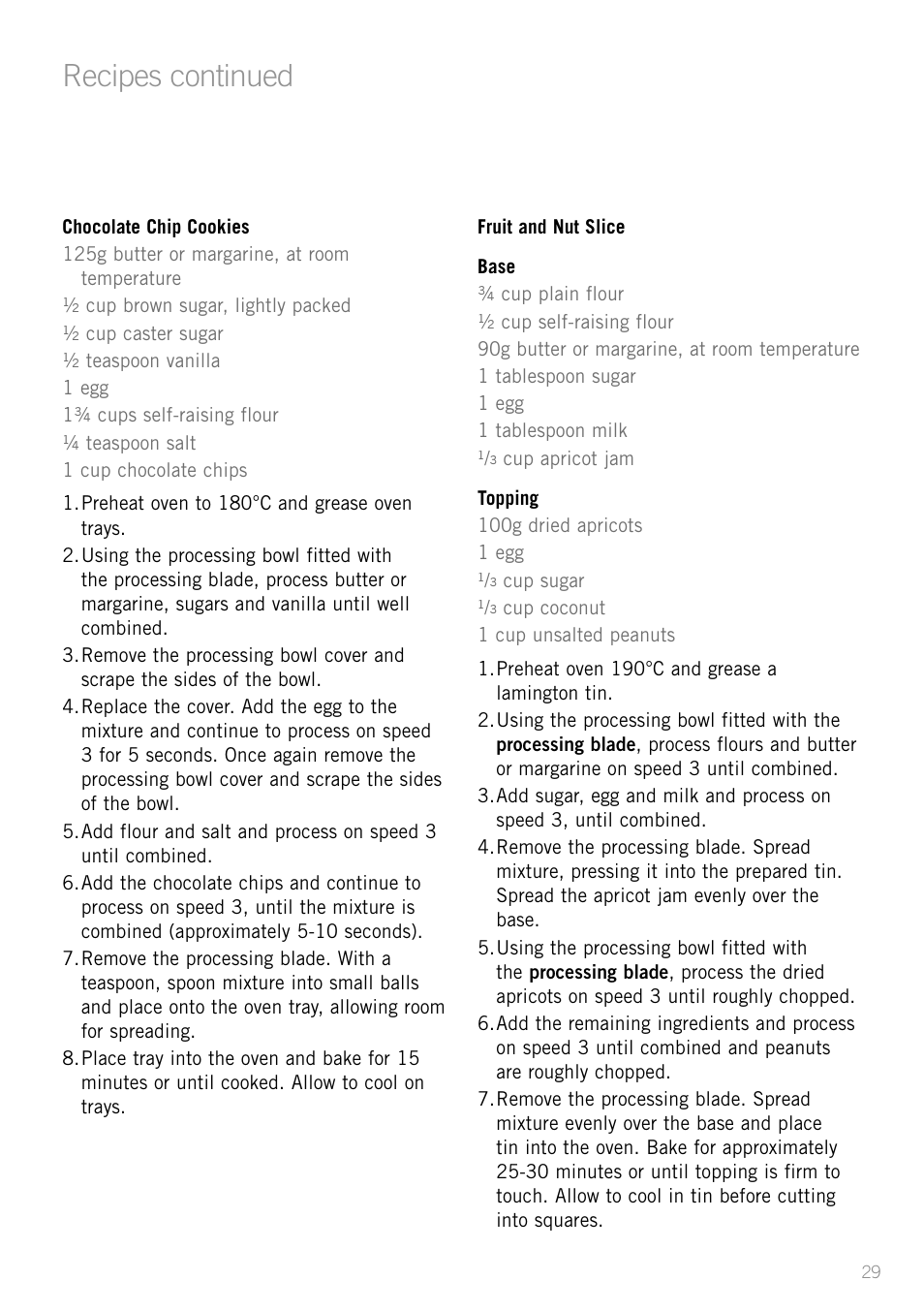 Recipes continued | Sunbeam LC6200 User Manual | Page 31 / 44