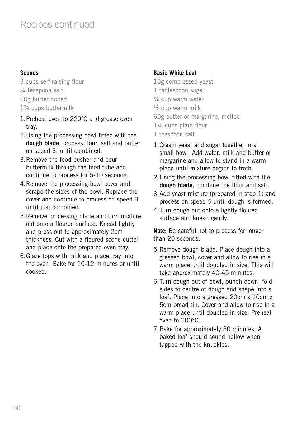 Recipes continued | Sunbeam LC6200 User Manual | Page 32 / 44