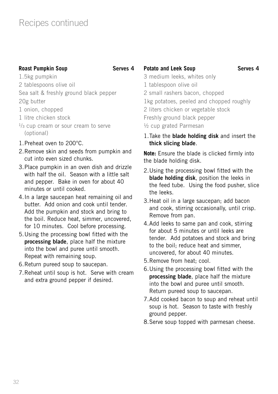 Recipes continued | Sunbeam LC6200 User Manual | Page 34 / 44