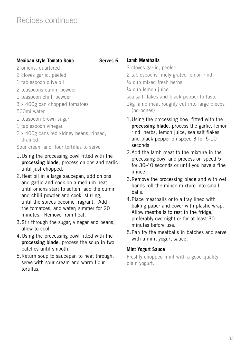 Recipes continued | Sunbeam LC6200 User Manual | Page 35 / 44