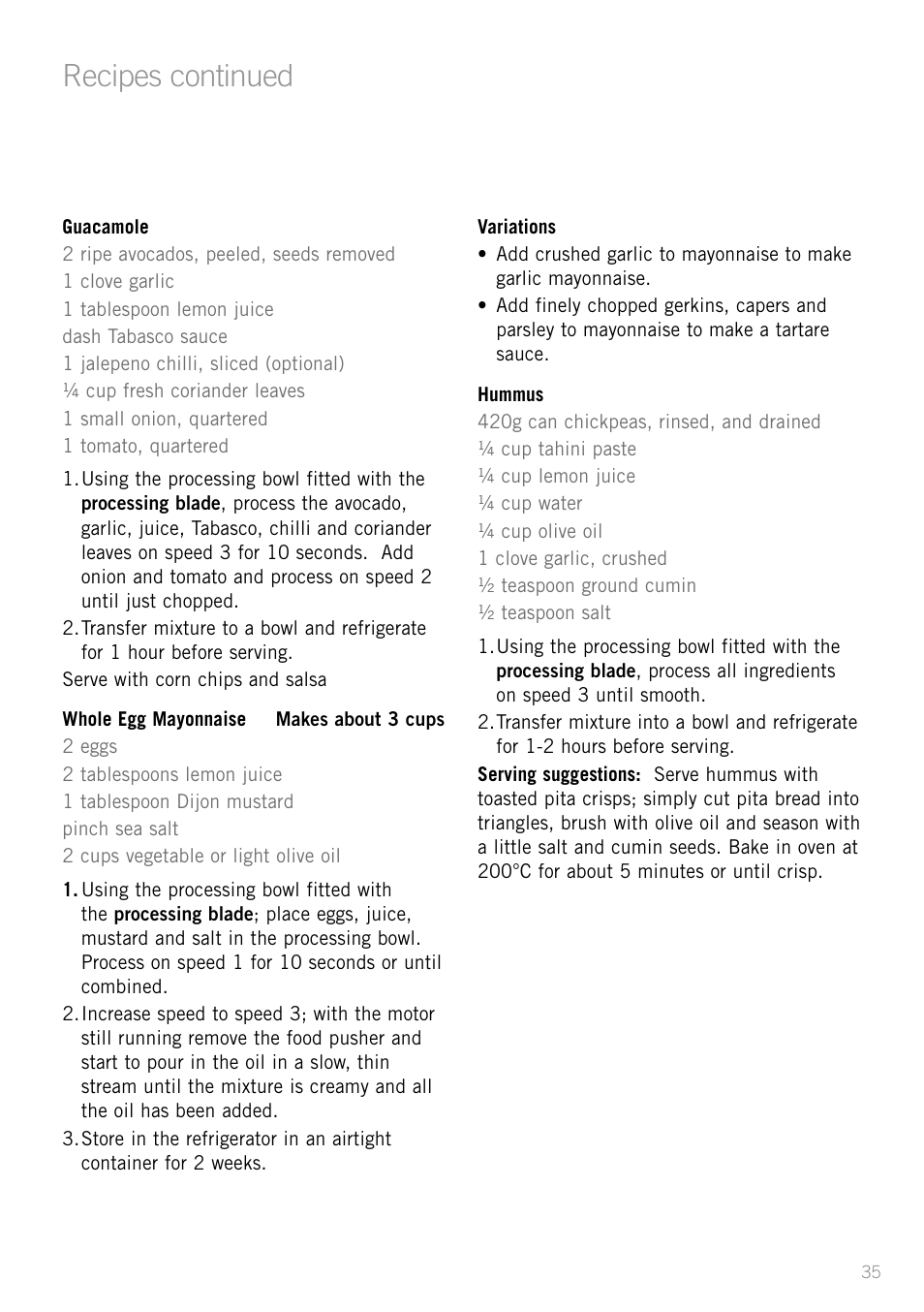 Recipes continued | Sunbeam LC6200 User Manual | Page 37 / 44
