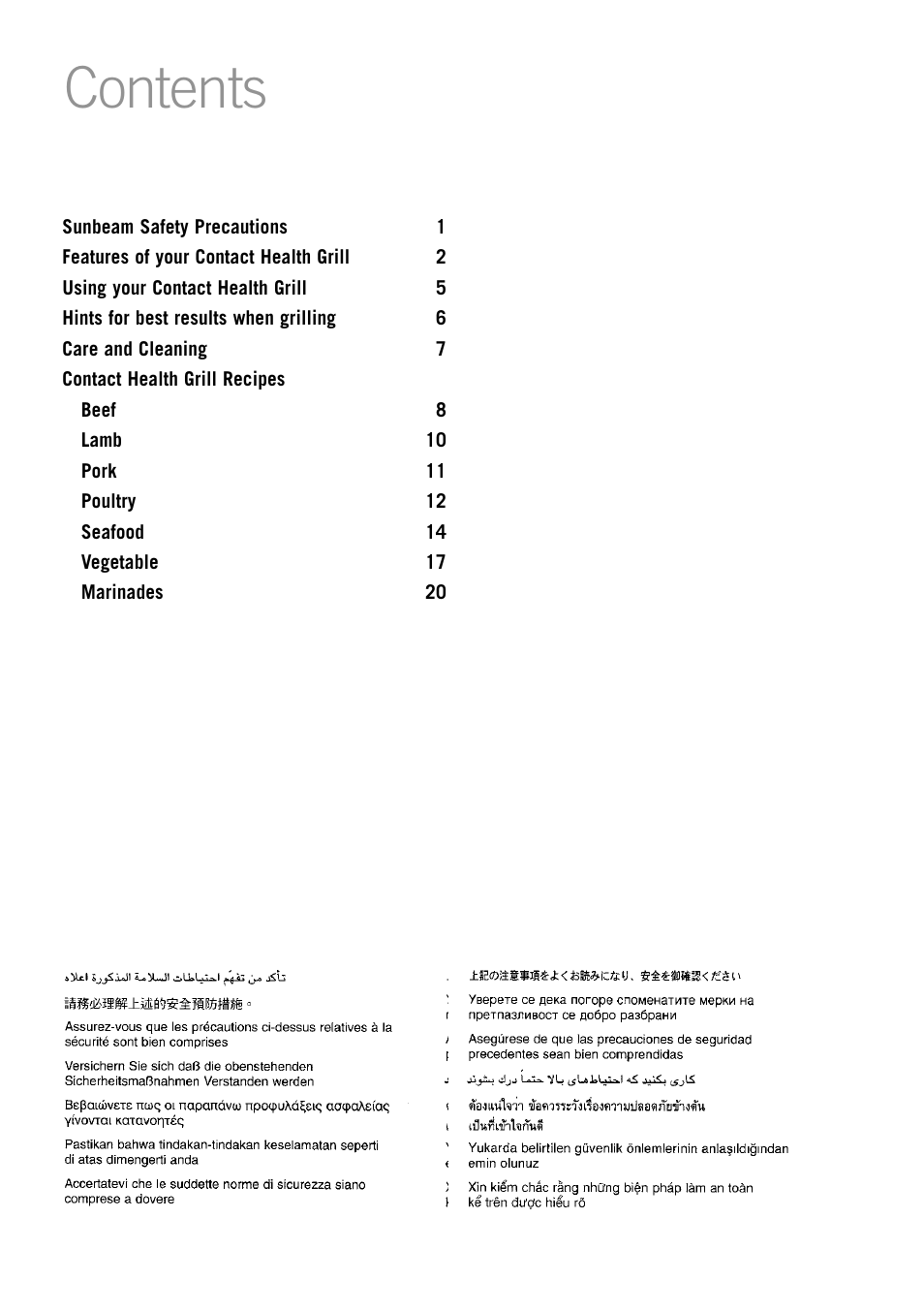 Sunbeam GC4610 User Manual | Page 2 / 24