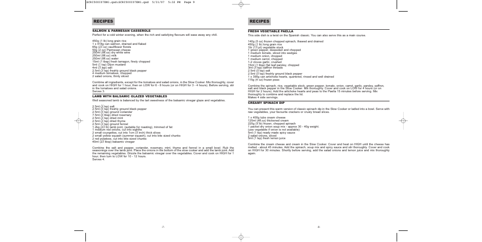 Recipes | Sunbeam SCRI500-I User Manual | Page 5 / 42