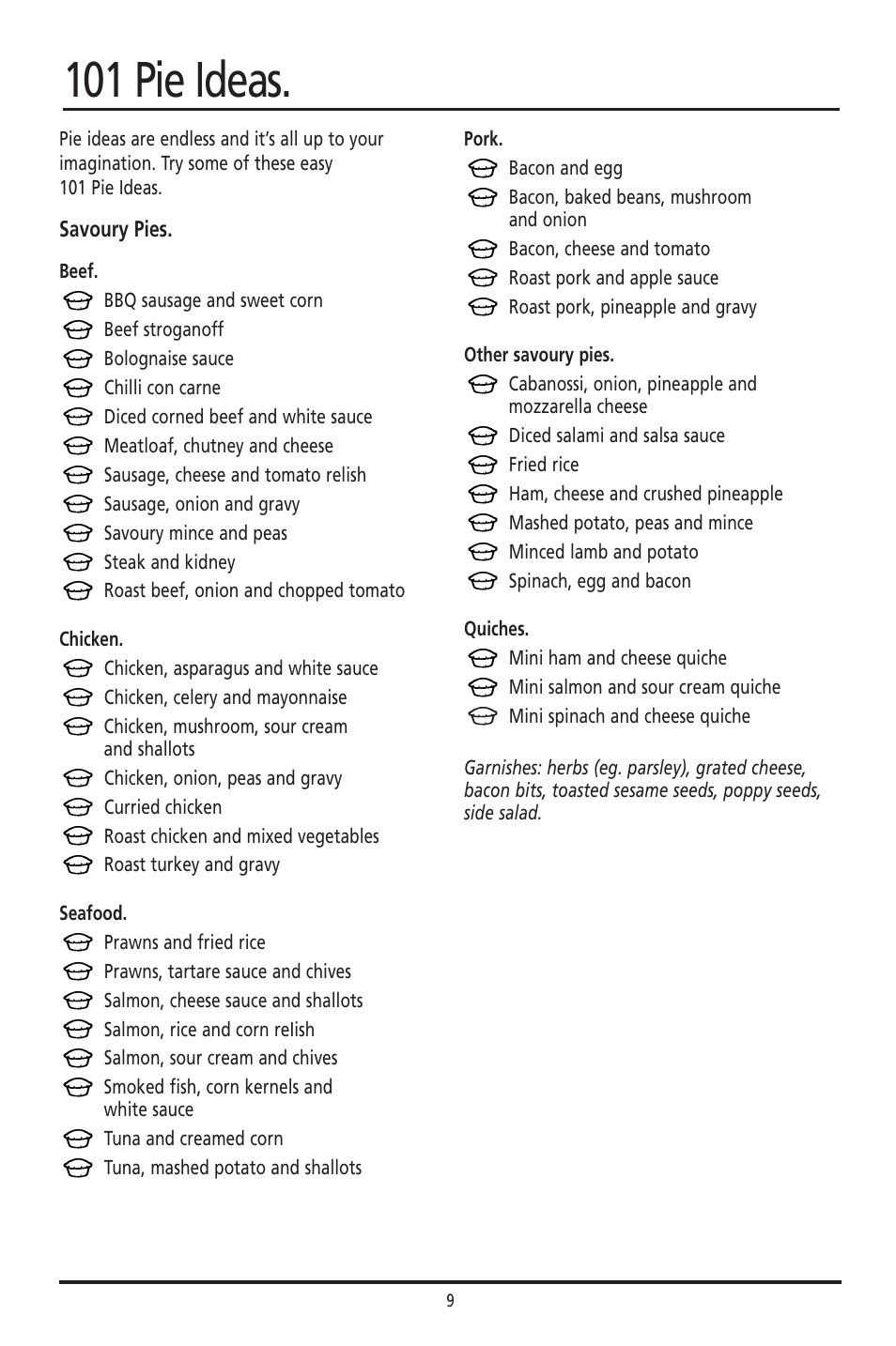 101 pie ideas | Sunbeam PM040 User Manual | Page 9 / 16