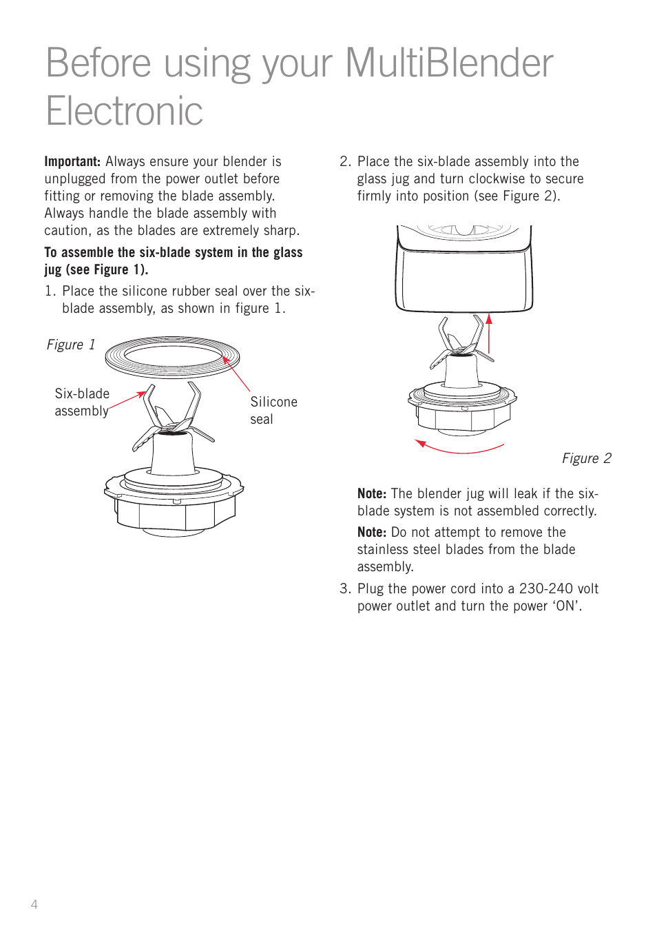 Before using your multiblender electronic | Sunbeam PB7950 User Manual | Page 6 / 26