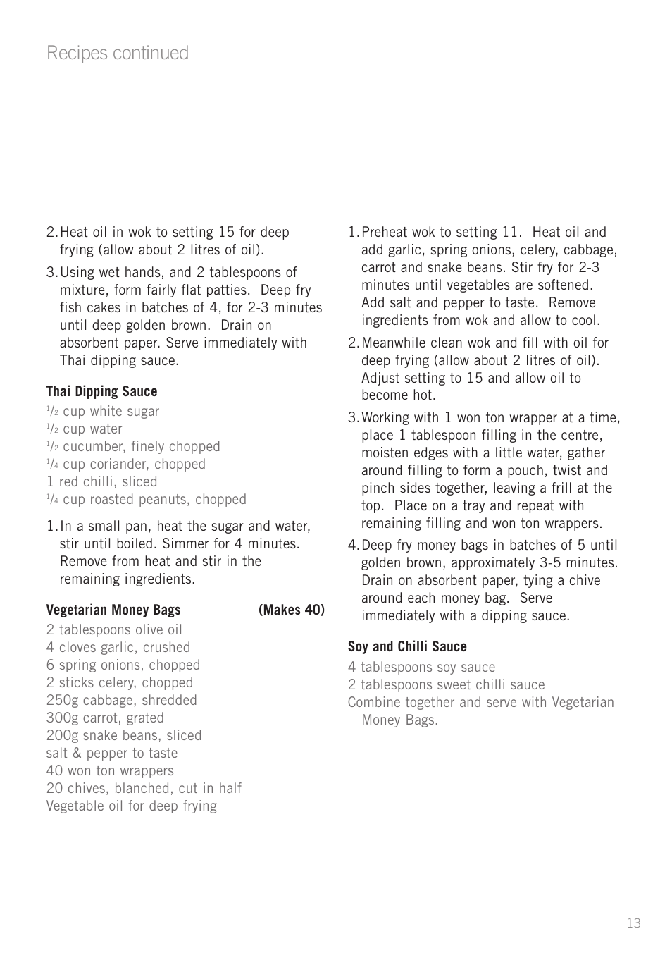 Recipes continued | Sunbeam WW8900 User Manual | Page 15 / 28