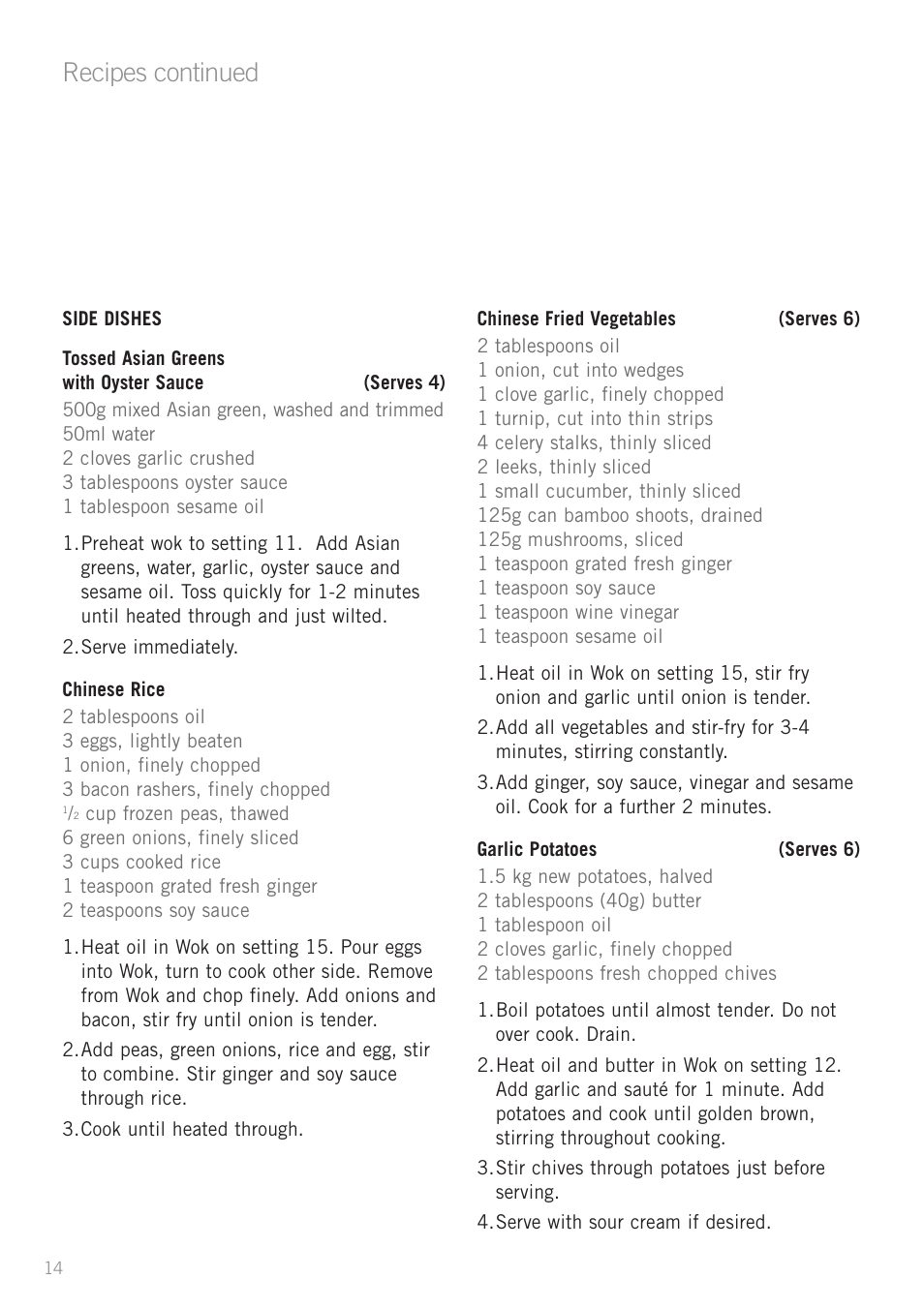 Recipes continued | Sunbeam WW8900 User Manual | Page 16 / 28