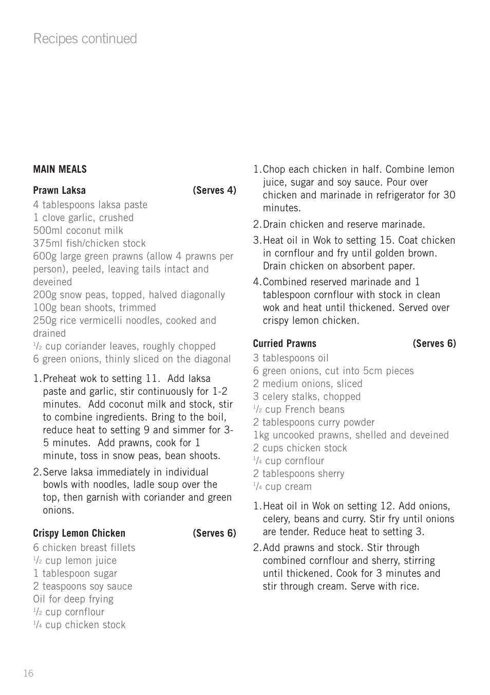 Recipes continued | Sunbeam WW8900 User Manual | Page 18 / 28