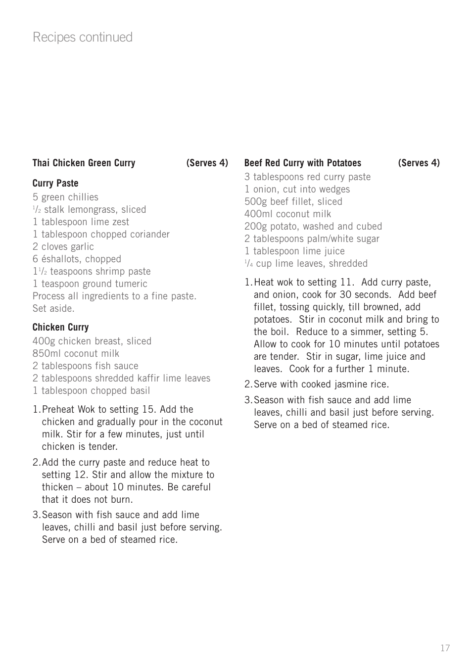 Recipes continued | Sunbeam WW8900 User Manual | Page 19 / 28