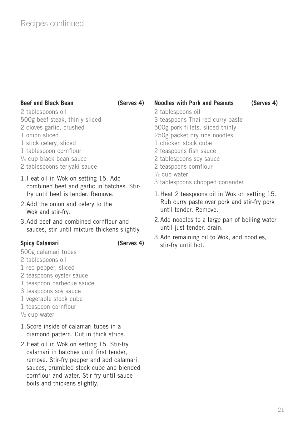 Recipes continued | Sunbeam WW8900 User Manual | Page 23 / 28