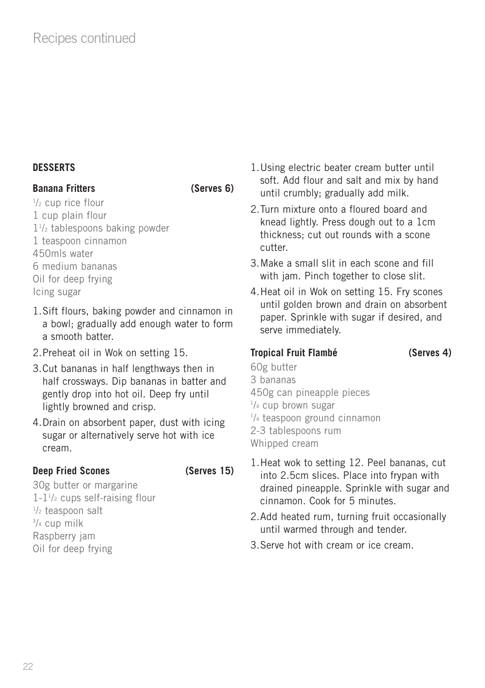 Recipes continued | Sunbeam WW8900 User Manual | Page 24 / 28