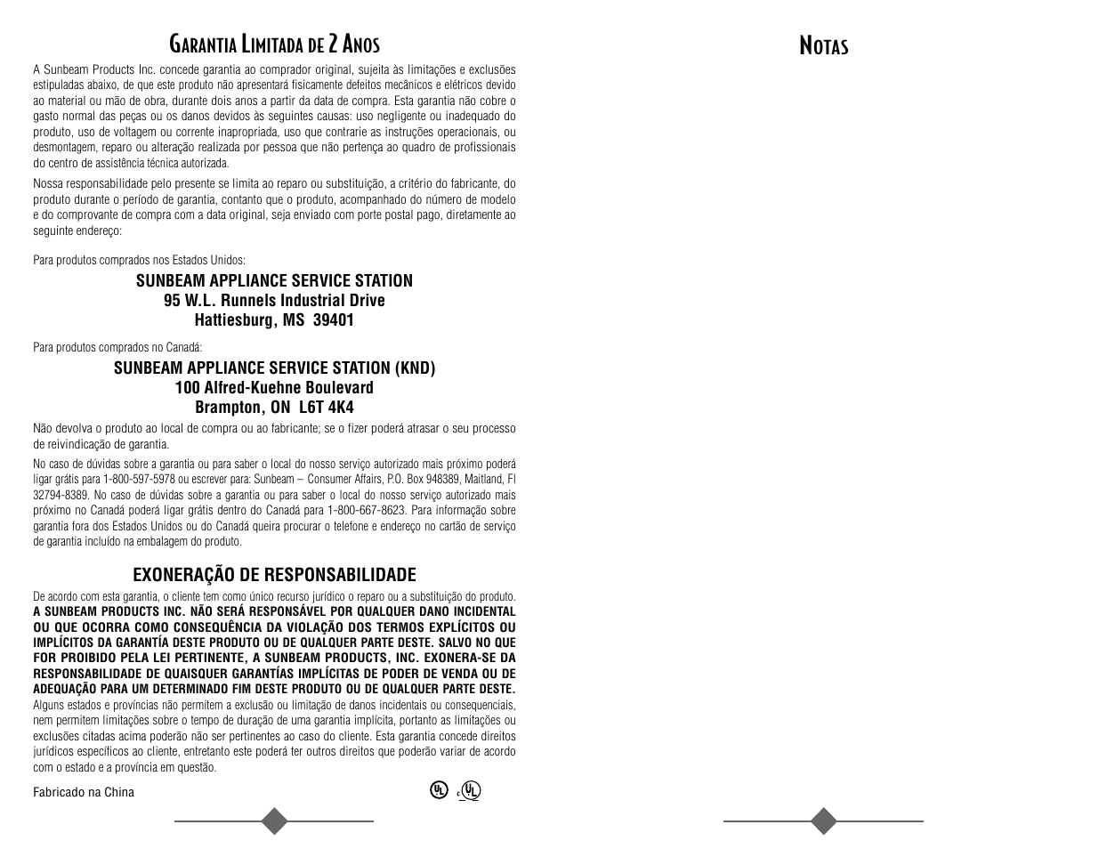 Sunbeam 1626 User Manual | Page 17 / 18