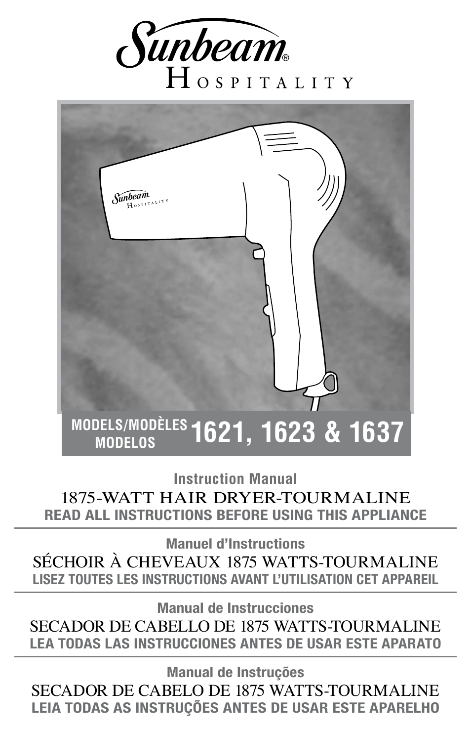 Sunbeam 1637 User Manual | Page 2 / 28