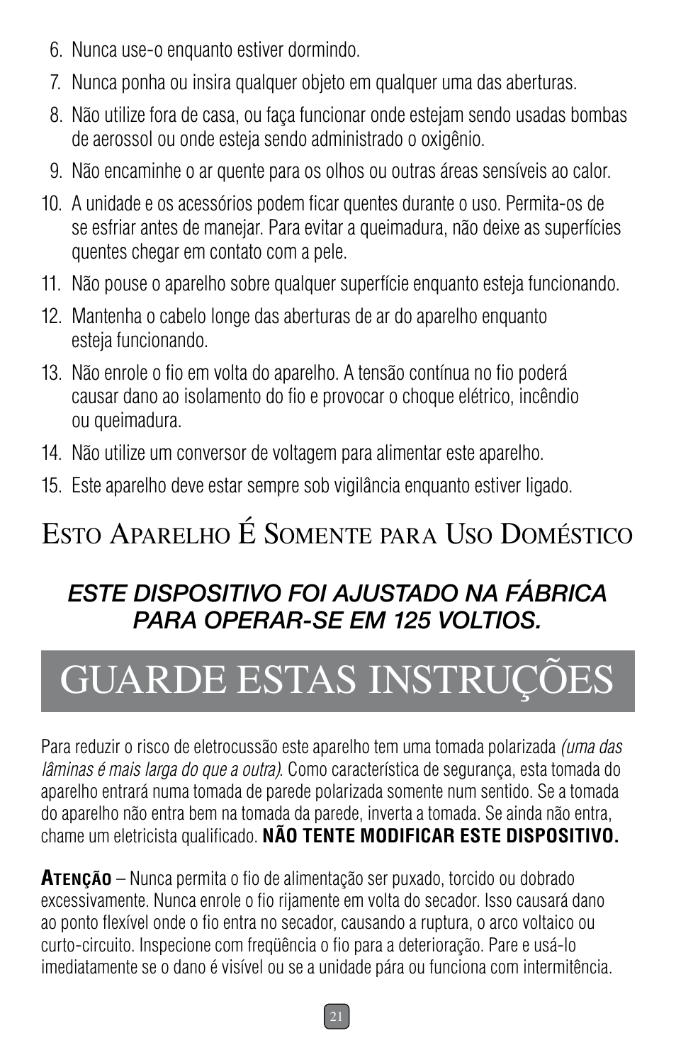 Guarde estas instruções | Sunbeam 1637 User Manual | Page 22 / 28