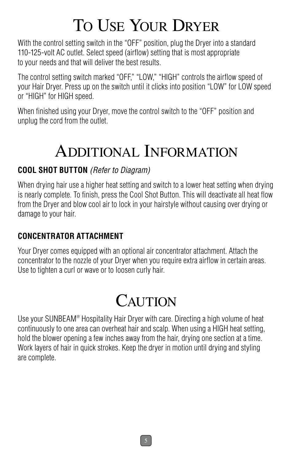 Ryer, Dditional, Nformation | Aution | Sunbeam 1637 User Manual | Page 6 / 28