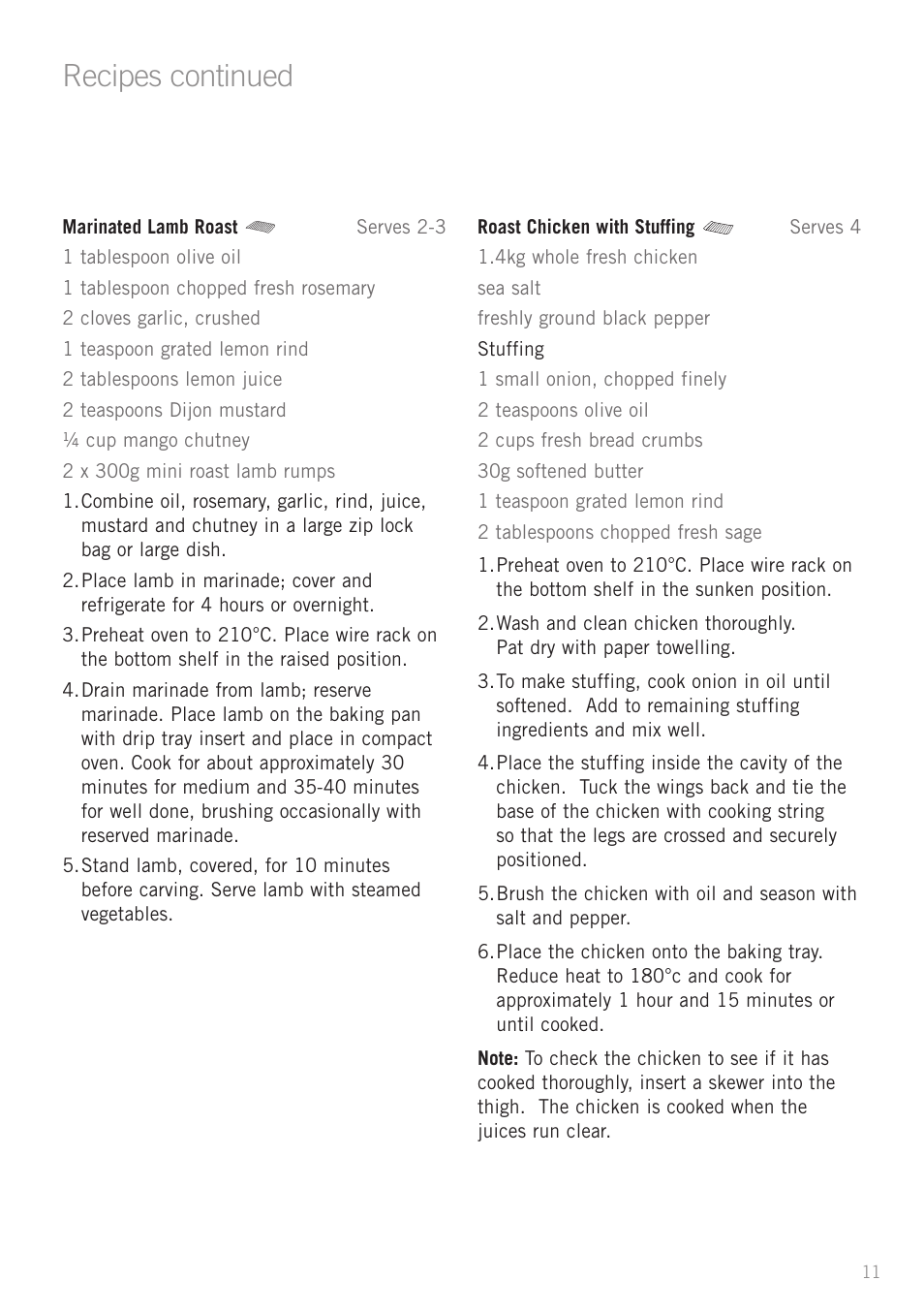 Recipes continued | Sunbeam BT2600 User Manual | Page 13 / 20