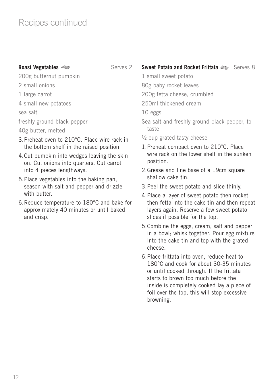 Recipes continued | Sunbeam BT2600 User Manual | Page 14 / 20