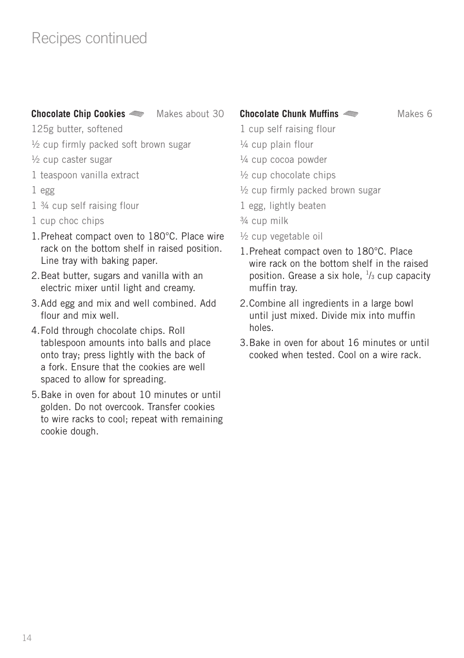 Recipes continued | Sunbeam BT2600 User Manual | Page 16 / 20