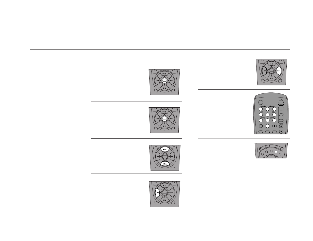 Menu navigation - remote control, Right arrow, Clear | Menu, Menu (3 seconds), Up/down arrows, Left arrow, Selects and cycles through menu items, Cancels certain selections in the menus, Moves up or down the list of menu items | Sensory Science DDV9150 User Manual | Page 33 / 106