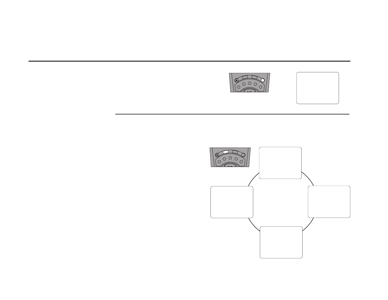 On-screen display overview, Bring up on-screen display, Change view | Tuner view deck 1 view deck 2 view aux view | Sensory Science DDV9150 User Manual | Page 36 / 106
