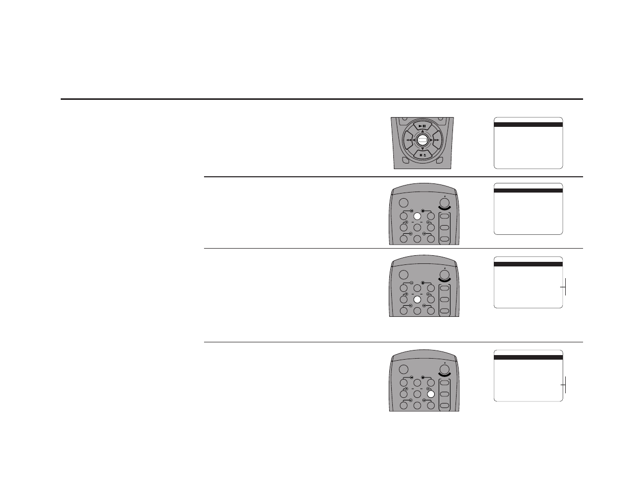 Record source, Open “setup menu, Select “copy/record settings | Set “deck 1 rec source, Set “deck 2 record source, Press and hold the menu button for 3 seconds, Press 2 | Sensory Science DDV9150 User Manual | Page 61 / 106