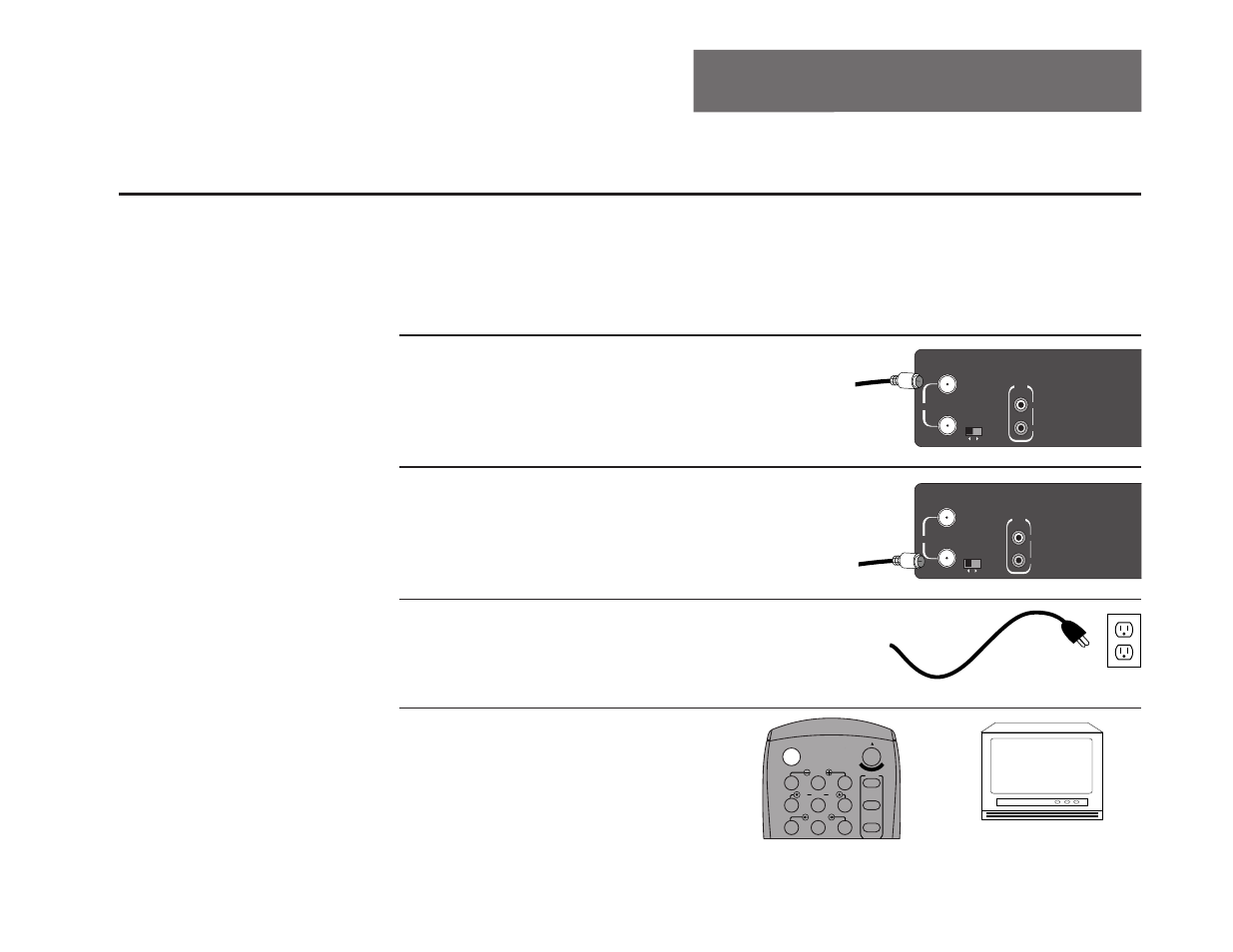 11 - advanced connections cable box hookup, Connect cable to cable box, Connect cable box to vcr | Connect vcr to tv, Plug in vcr, Turn on tv, vcr & cable box | Sensory Science DDV9150 User Manual | Page 87 / 106