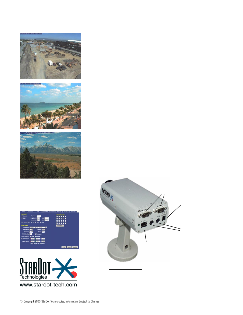 StarDot Technologies NetCam RS-232 User Manual | Page 2 / 2
