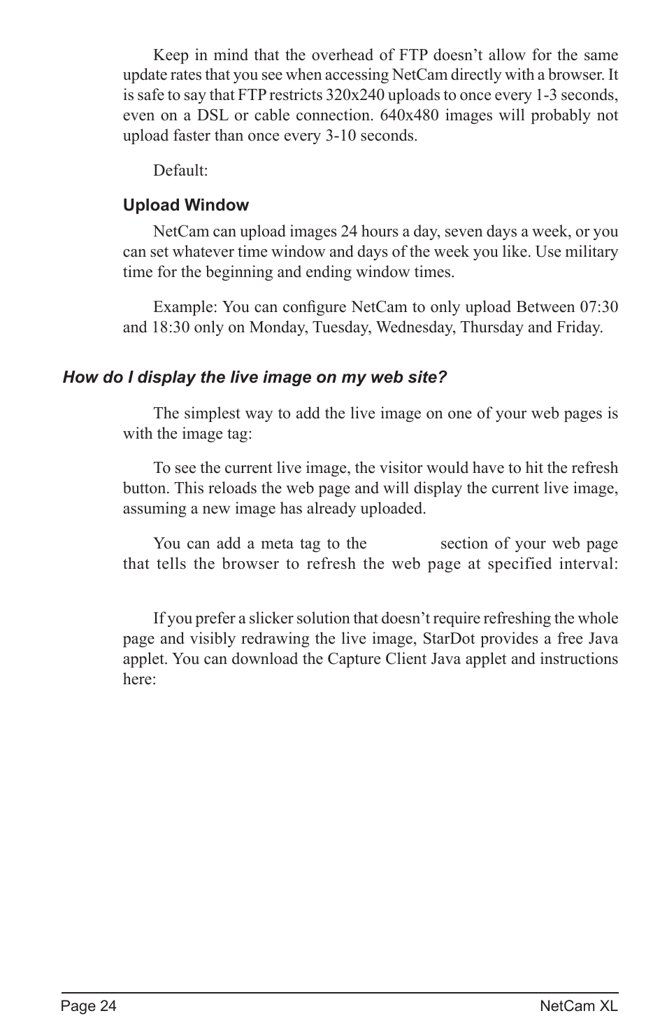 StarDot Technologies netcam XL User Manual | Page 24 / 46