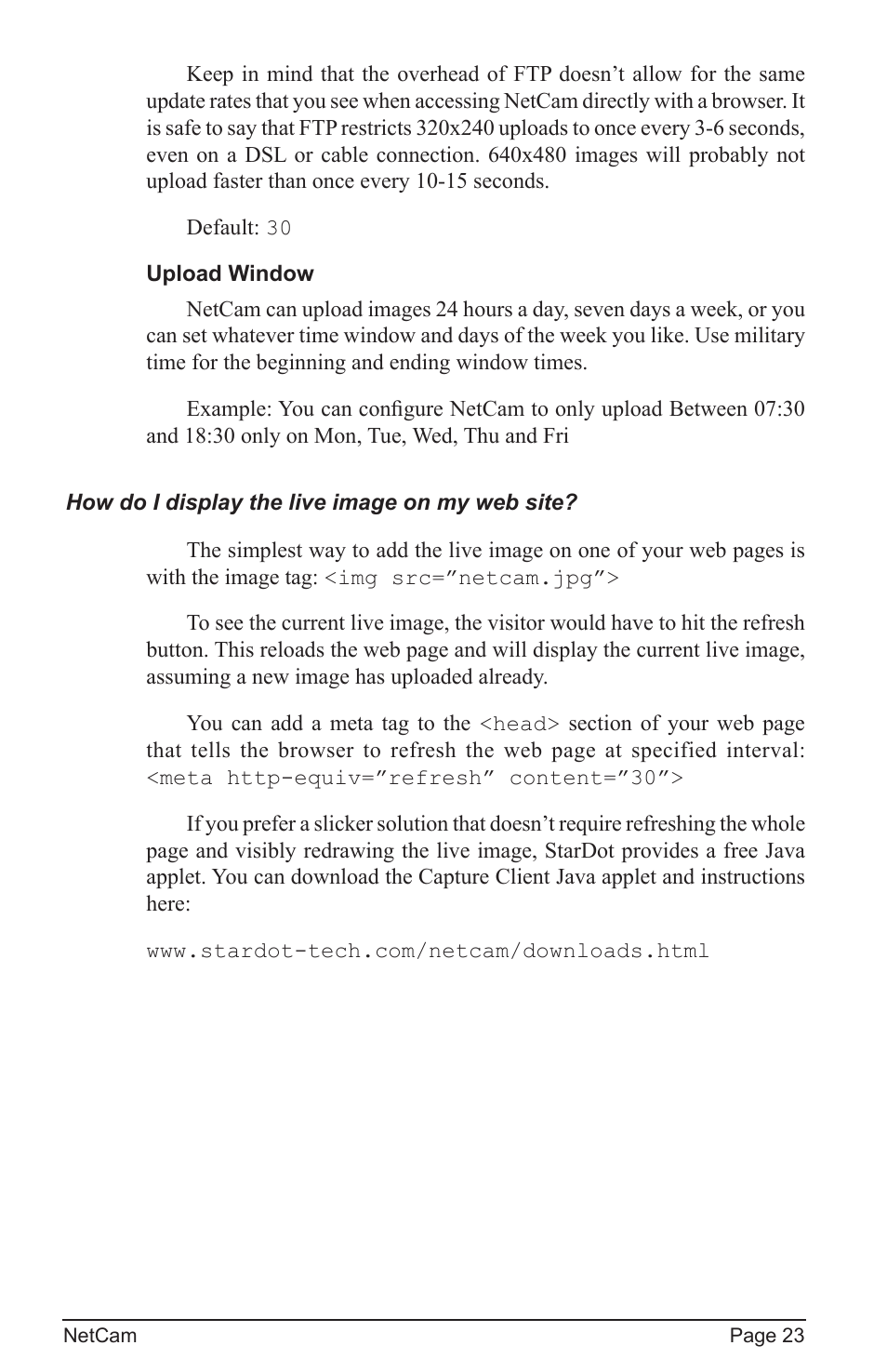 StarDot Technologies net camera User Manual | Page 23 / 42