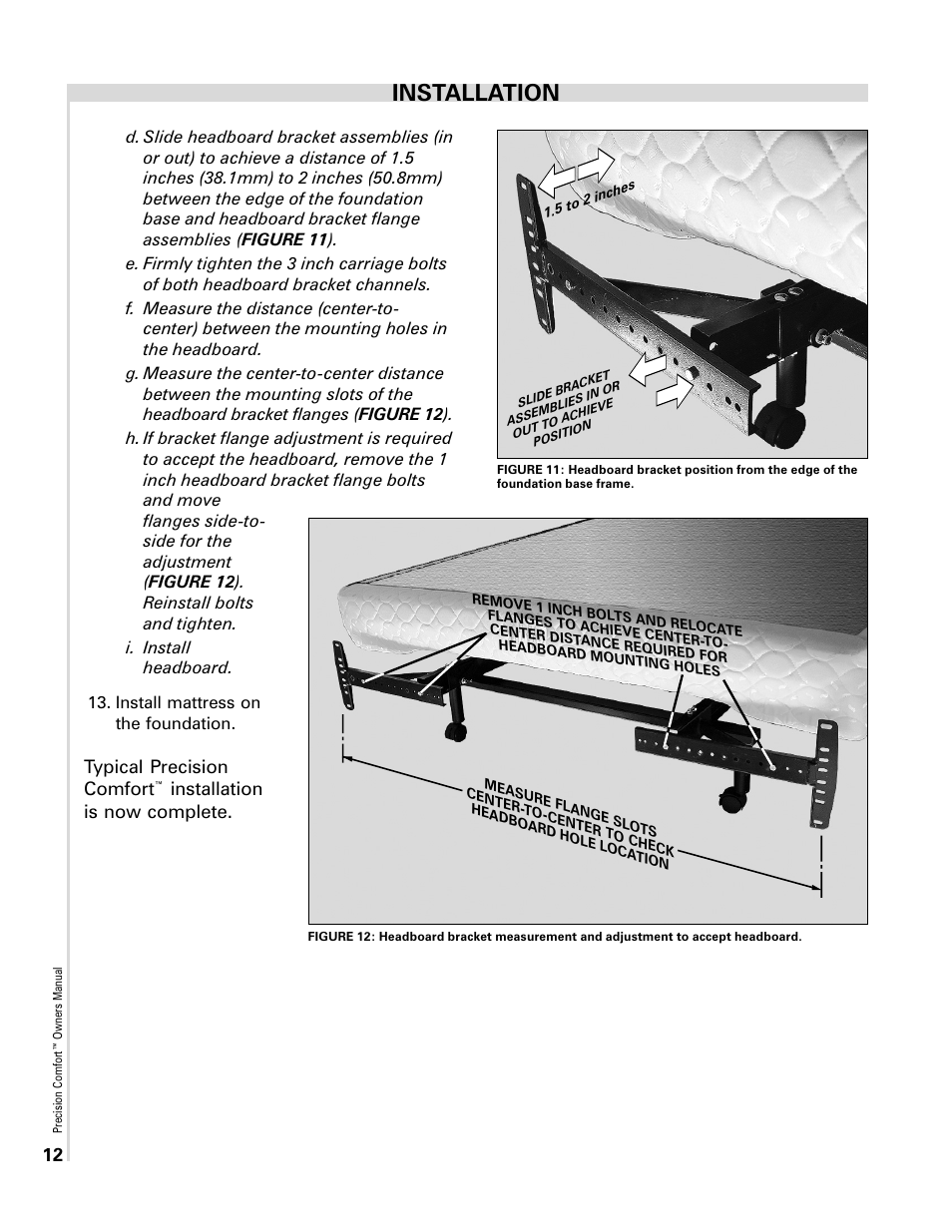 Installation | Select Comfort Precision Comfort Adjustable Foundation User Manual | Page 12 / 28