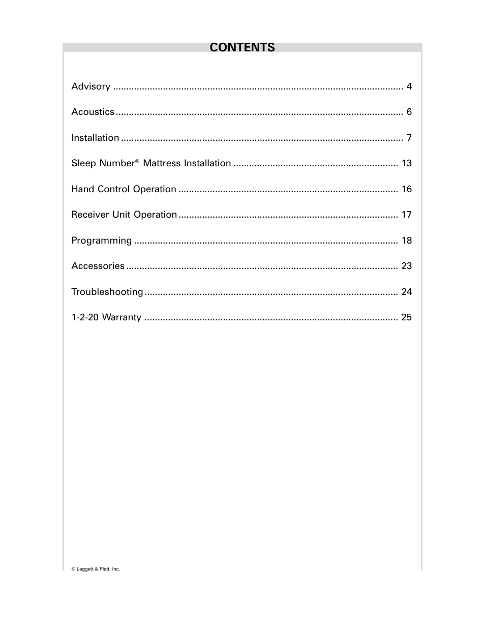 Select Comfort Precision Comfort Adjustable Foundation User Manual | Page 3 / 28