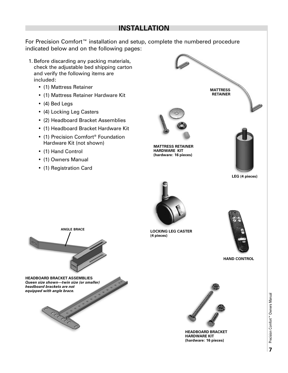 Installation | Select Comfort Precision Comfort Adjustable Foundation User Manual | Page 7 / 28