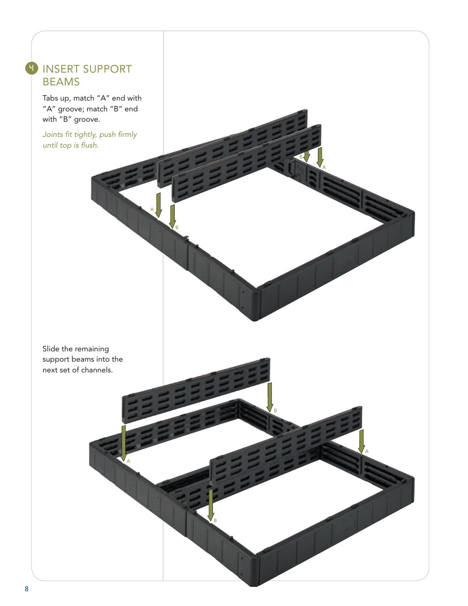 Insert support beams | Select Comfort U 3000 User Manual | Page 10 / 42