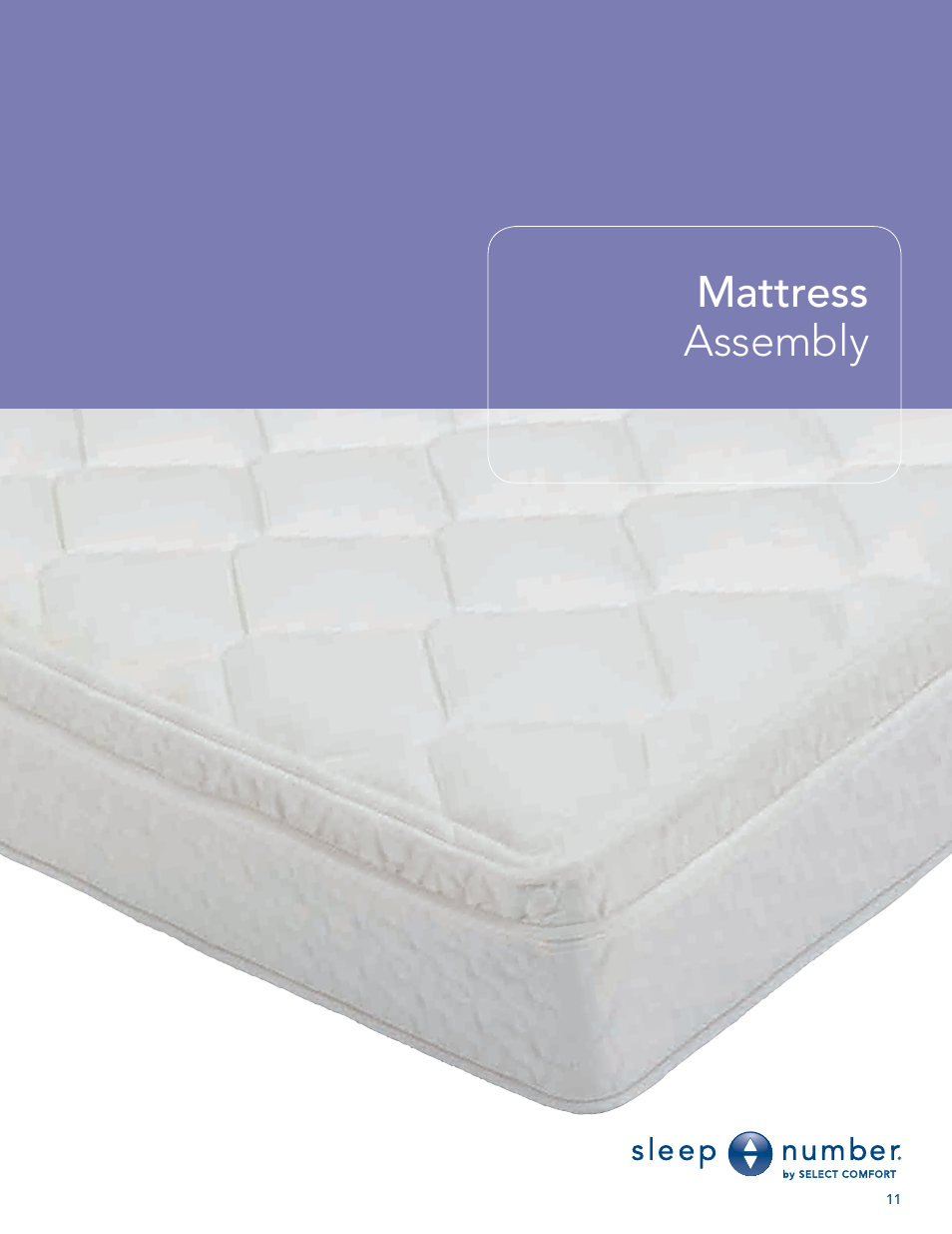 Mattress assembly | Select Comfort U 3000 User Manual | Page 13 / 42