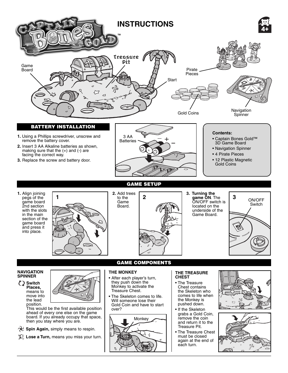 Spin Master Captain Bones Gold User Manual | 2 pages