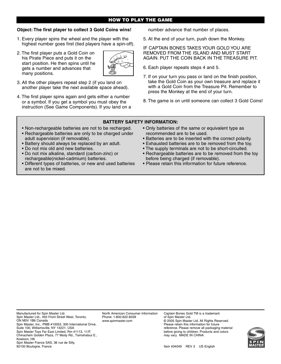 Spin Master Captain Bones Gold User Manual | Page 2 / 2