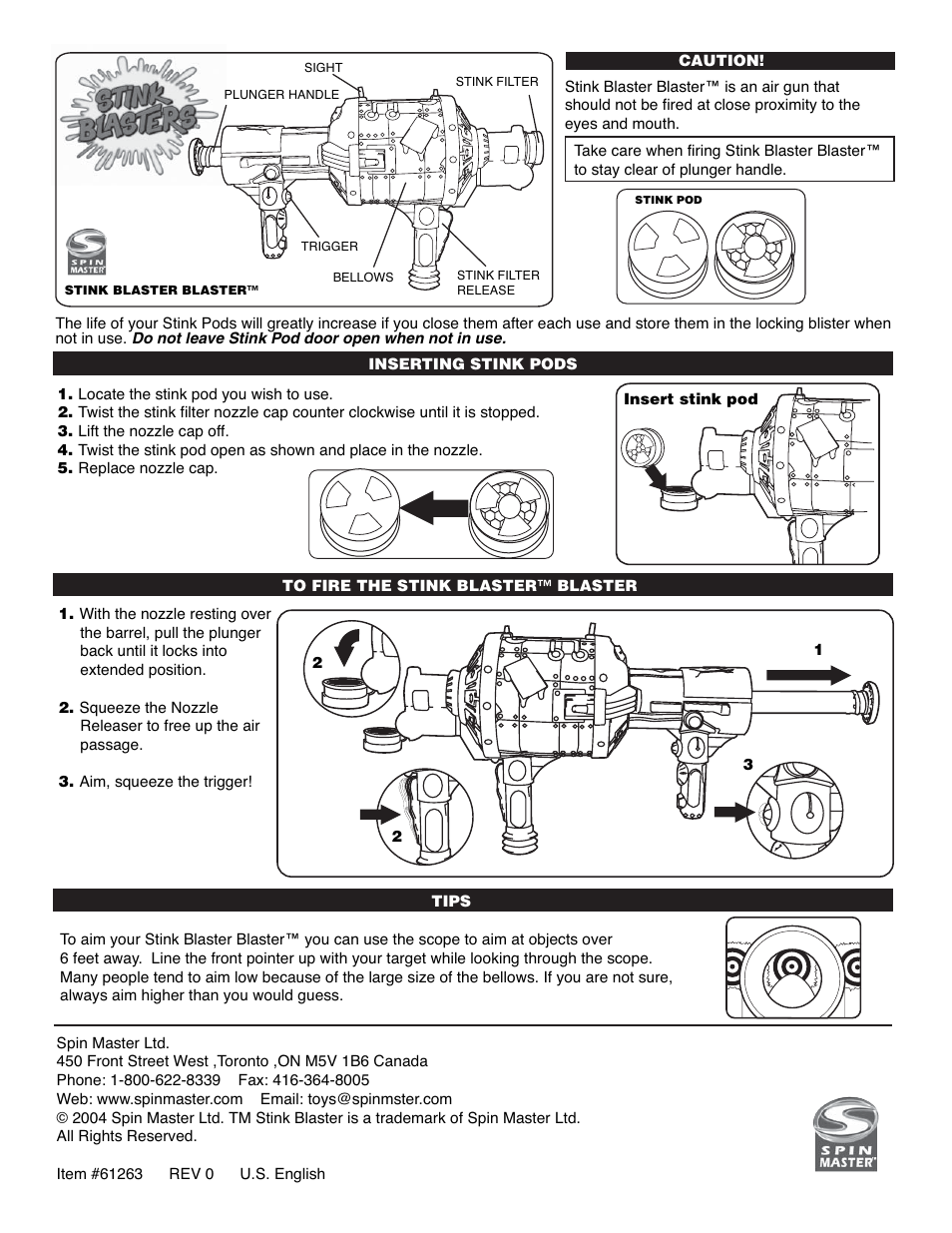 Spin Master Stink Blaster User Manual | 1 page