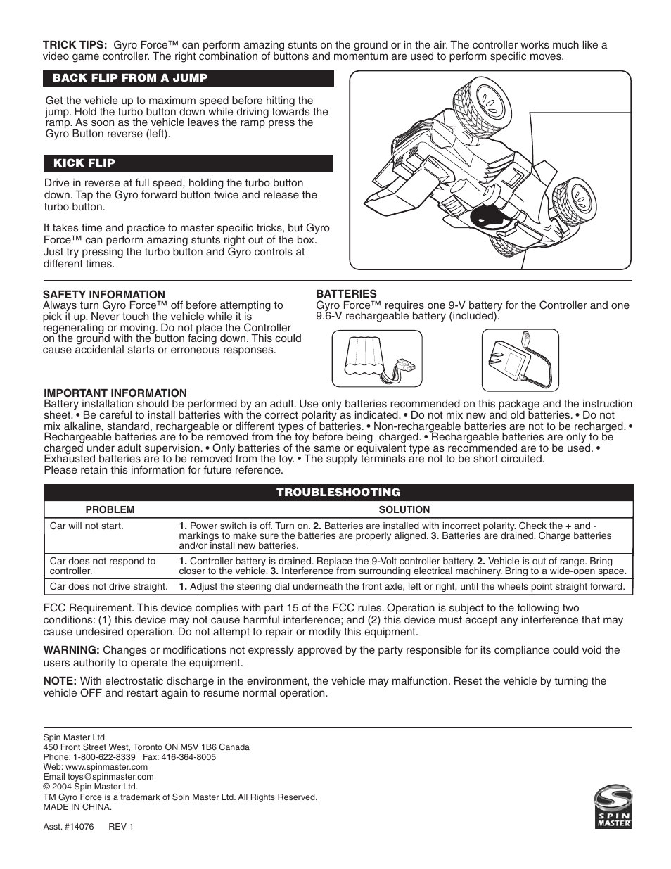 Spin Master Gyro Force User Manual | Page 2 / 2