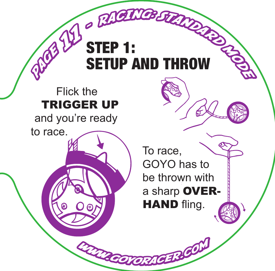 Step 1: setup and throw | Spin Master Goyo Racer User Manual | Page 11 / 20