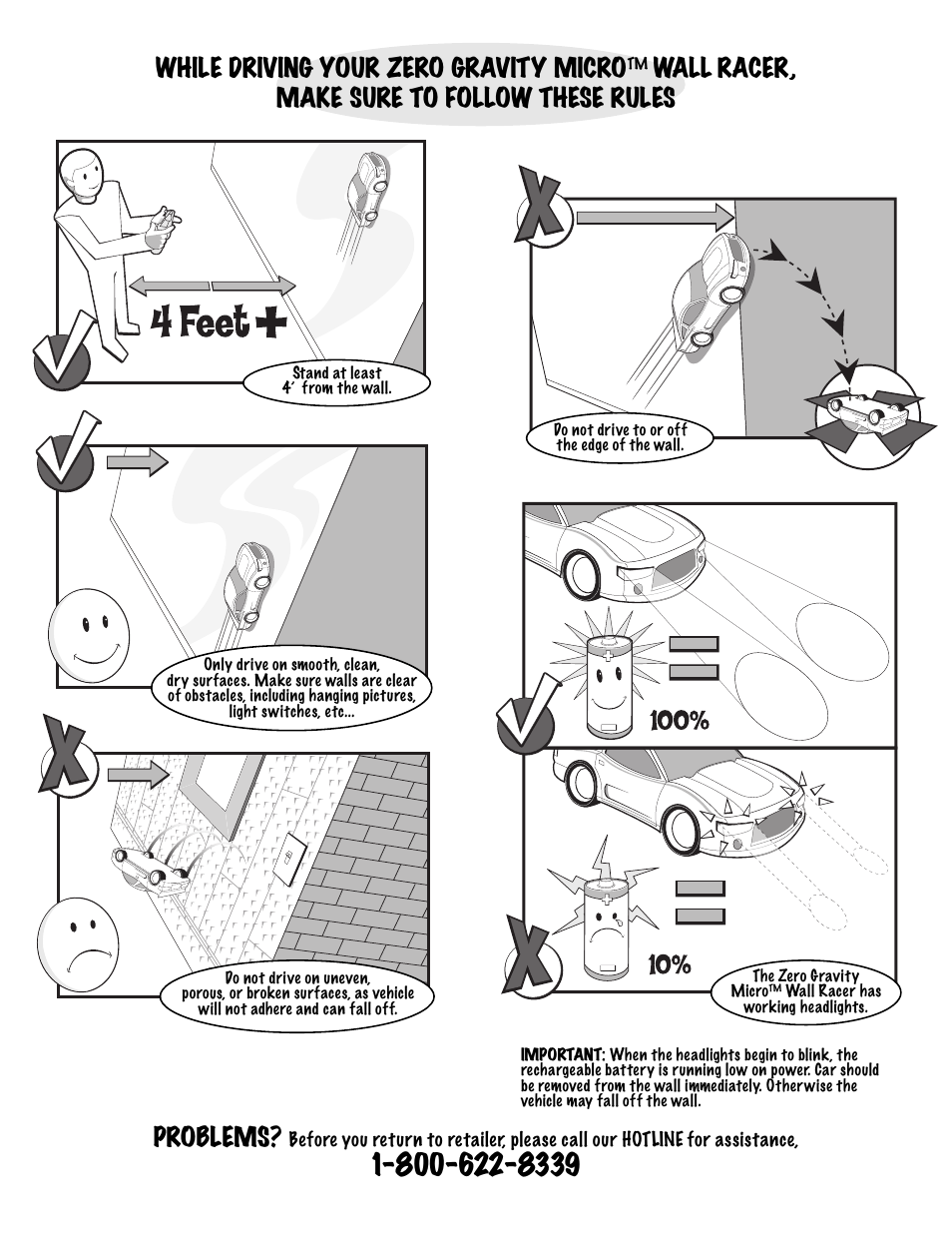 Problems | Spin Master Air Hogs Zero Gravity Micro User Manual | Page 2 / 4
