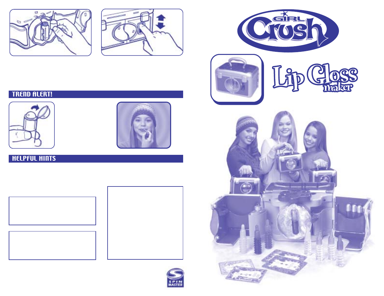 Spin Master Girl Crush Lip Gloss Maker User Manual | 2 pages